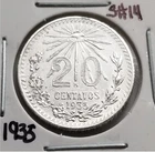 Photo of a 1935 Mexico 20 Centavos Silver from an eBay listing that sold on Jun 28, 2026