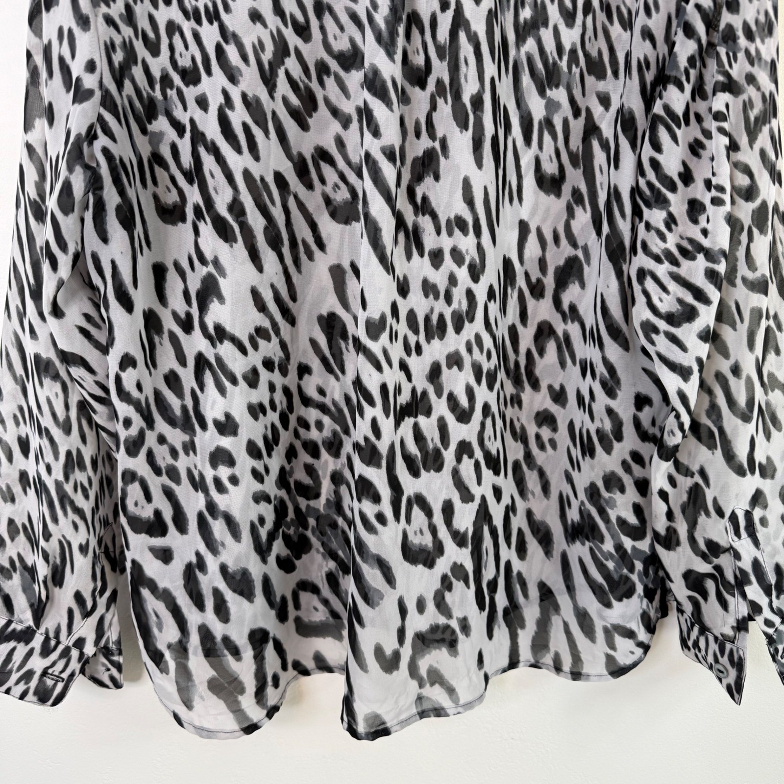 Chico's Leopard Print Sheer Button Down Blouse Si… - image 9