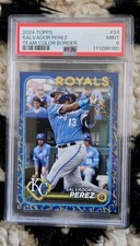 SSP! 2024 Topps Team Color Border #24 Salvador Perez PSA 9