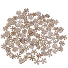 100Pcs Wood Discs Slices Flower Shape Unfinished Wooden Cutouts Craft DIY8304