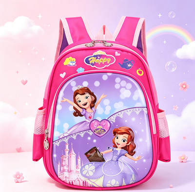 Cartoon Sofia The First School Bag Backpack Kids Girls Princess Bookbag Pink