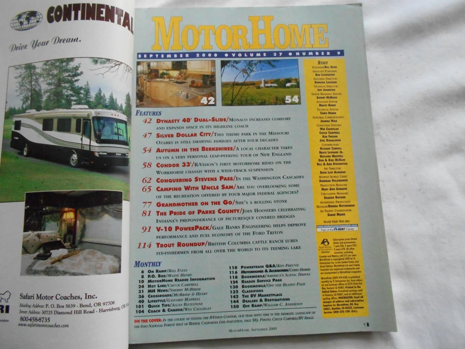 Журнал MOTORHOME — СЕНТЯБРЬ 2000 г. - Изображение 2 из 2