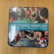 Casino Tin Games Set 4 EN 1 Poker Blackjack Craps Roulette - Merchant Ambassador