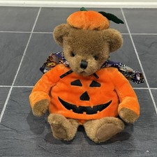 Vintage A A Pumpkin Bear Orange Halloween Bear Wearing Pumpkin Plush Stuffed