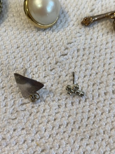 Lotto 13 pezzi bigiotteria vintage mista argento madreperla clip piercing - Foto 9 di 17