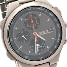 SEIKO 7T42-7A10 Quartz Men's Chronograph Titanium Analog Watch Working