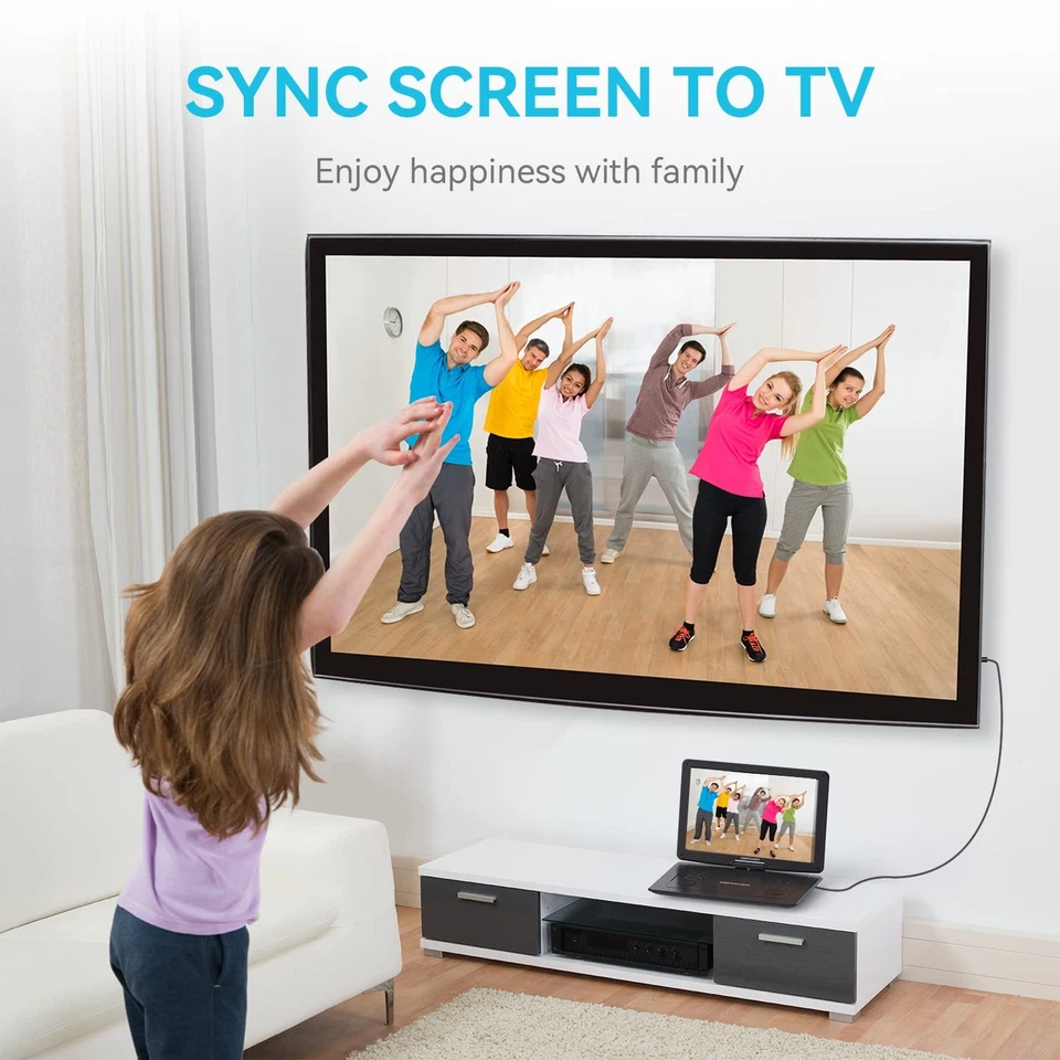 DBPOWER 17.9" Portable DVD Player - 15.6" Large HD Swivel Screen, Remote Control - Image 4 of 4