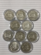 10 X Australian Silver Florins (1953-1954), Check Photos For Grading