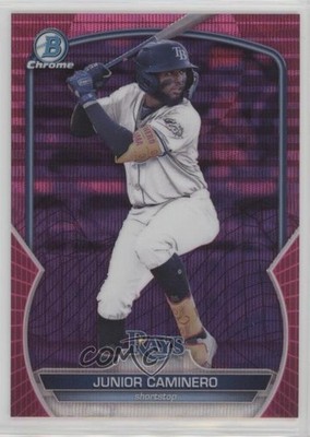2023 Bowman Chrome Prospects Fuchsia & Pink Vapor Refractor Junior Caminero 1j7t