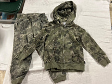 Splendid Green Camouflage Hooded Sweatshirt Sweatpants Outfit Sz 4T