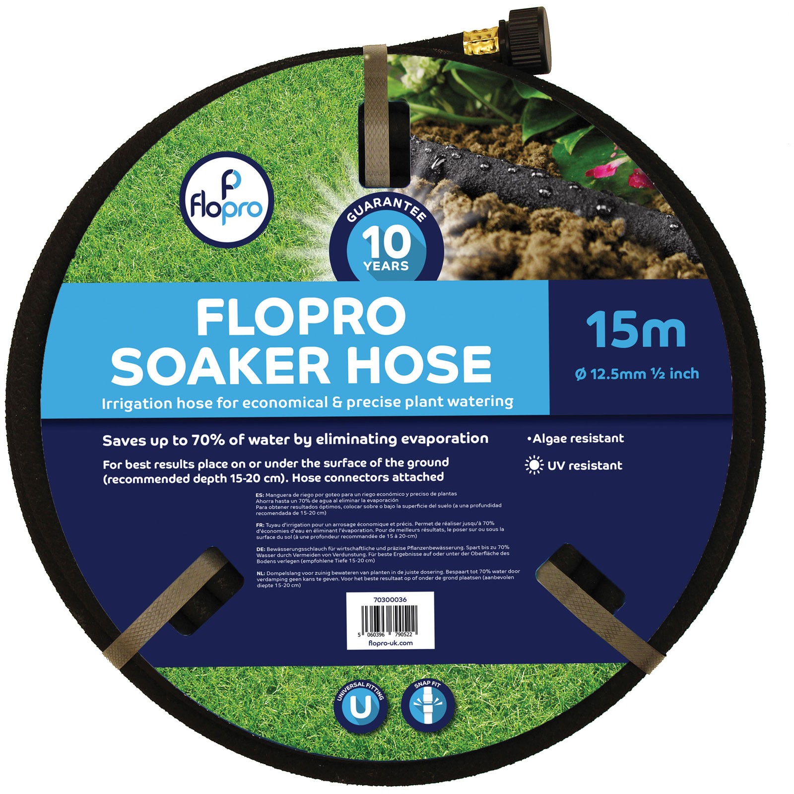 Flopro Soaker Hose 15m 12.5mm (1/2in) Diameter