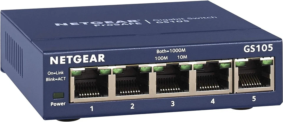 NETGEAR 5-Port Gigabit Ethernet Unmanaged Switch (GS105NA) – 