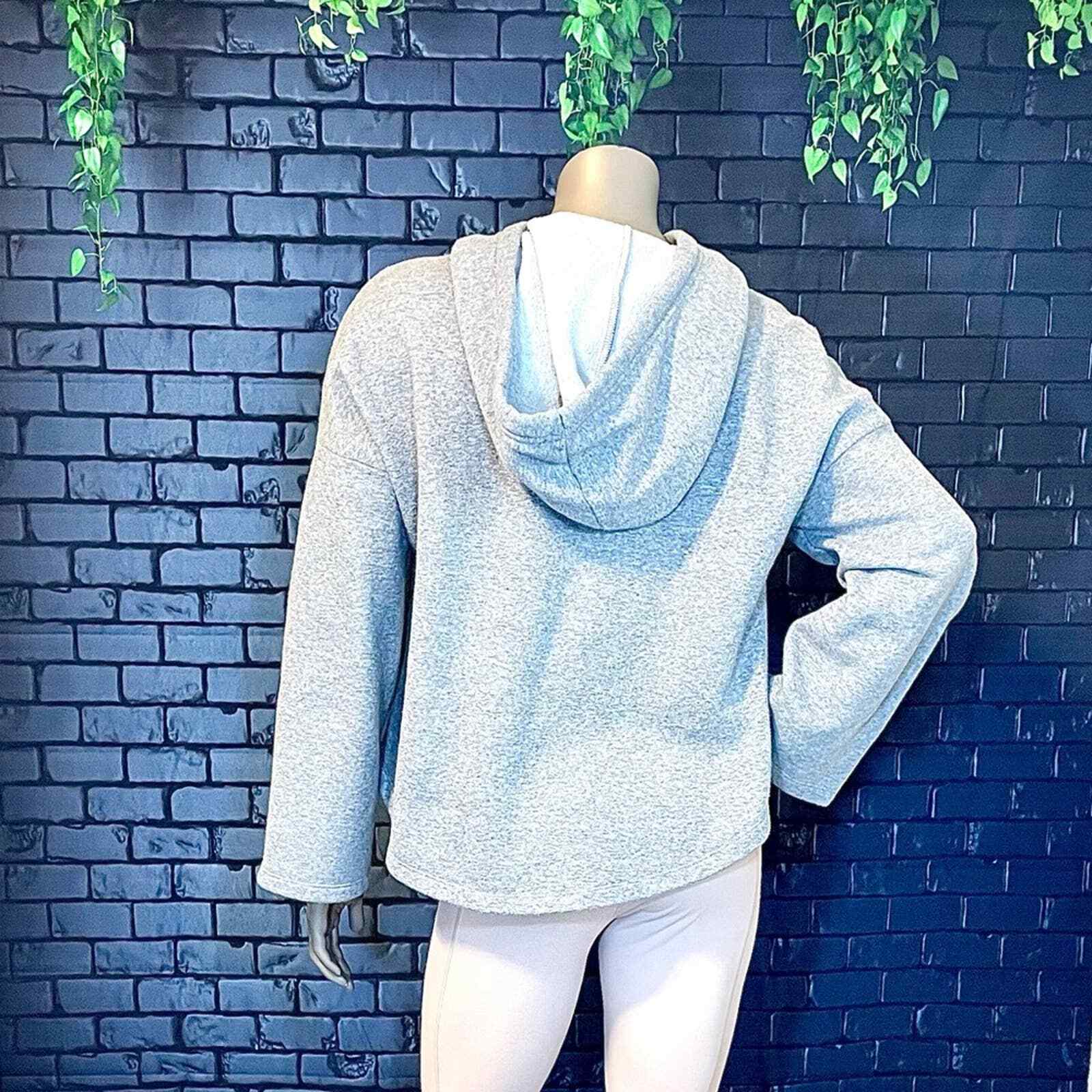 Fabletics cropped, high/low, pullover, grey hoodie - image 2