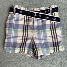 Ralph Lauren sz 6 mths Boys Plaid multi color belted Shorts