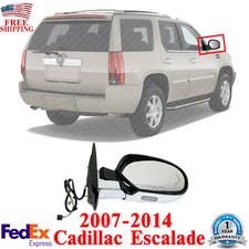 Right Passenger Side Mirror Power Fold Heated Primed For 07-14 Cadillac Escalade