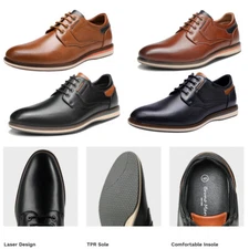 Men's Casual Oxford Dress Shoes Classic Derby Wedding Shoes Wide Size 6.5-15