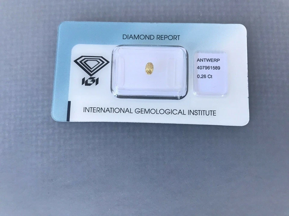 A IGI Certified Sealed Diamond - 0.26 Carat Oval- VS1 Fancy Orangy Yellow - Image 2 of 4