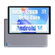 2025 10.1" Android Tablet 10+128GB IPS Touchscreen Octa-core Processor Wi-Fi 6