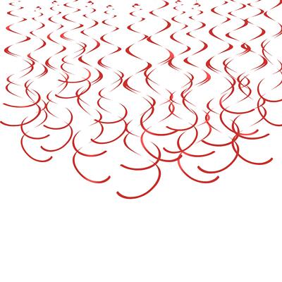 30PCS Red Hanging Swirl Decorations Plastic Streamers for Baby Shower Birthday
