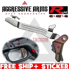 AGGRESSIVE ARMS BLACK RAINBOW TRIGGER & BAR GL0CK 43 43x 48 STAINLESS STEEL