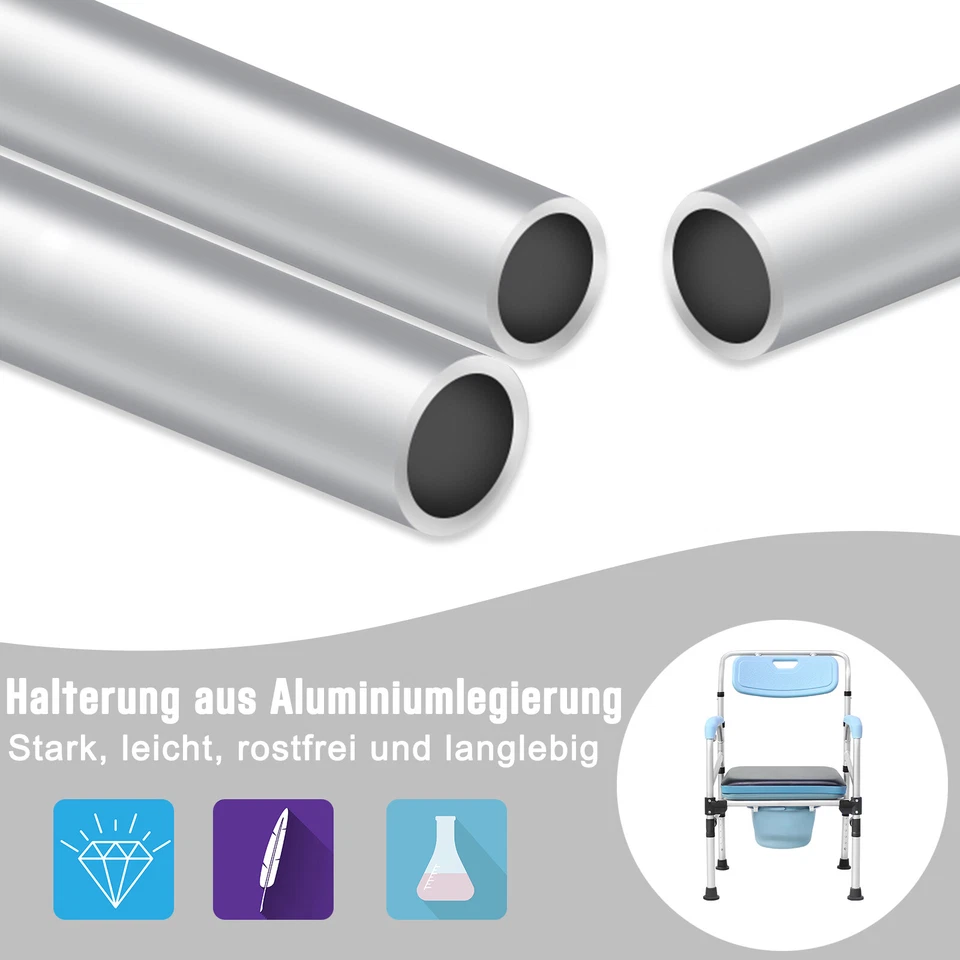 Toilettenstuhl Verstellbar Toilettenhilfe Höhenverstellbar Dusch Stuhl Max 200kg - Bild 3 von 4