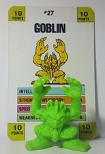 90's Monster in my Pocket Goblin 27 Series 1 Neon Green With Battle Card