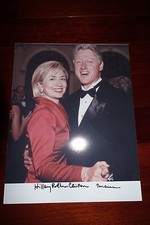 PRESIDENT BILL CLINTON & HILLARY CLINTON SIGNED AUTOGRAPHED 11X14 PHOTO JSA COA