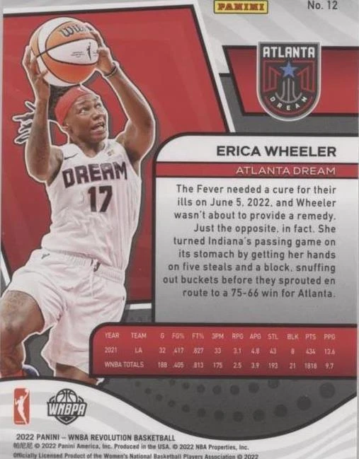 2022 Panini Revolution WNBA - Erica Wheeler #12