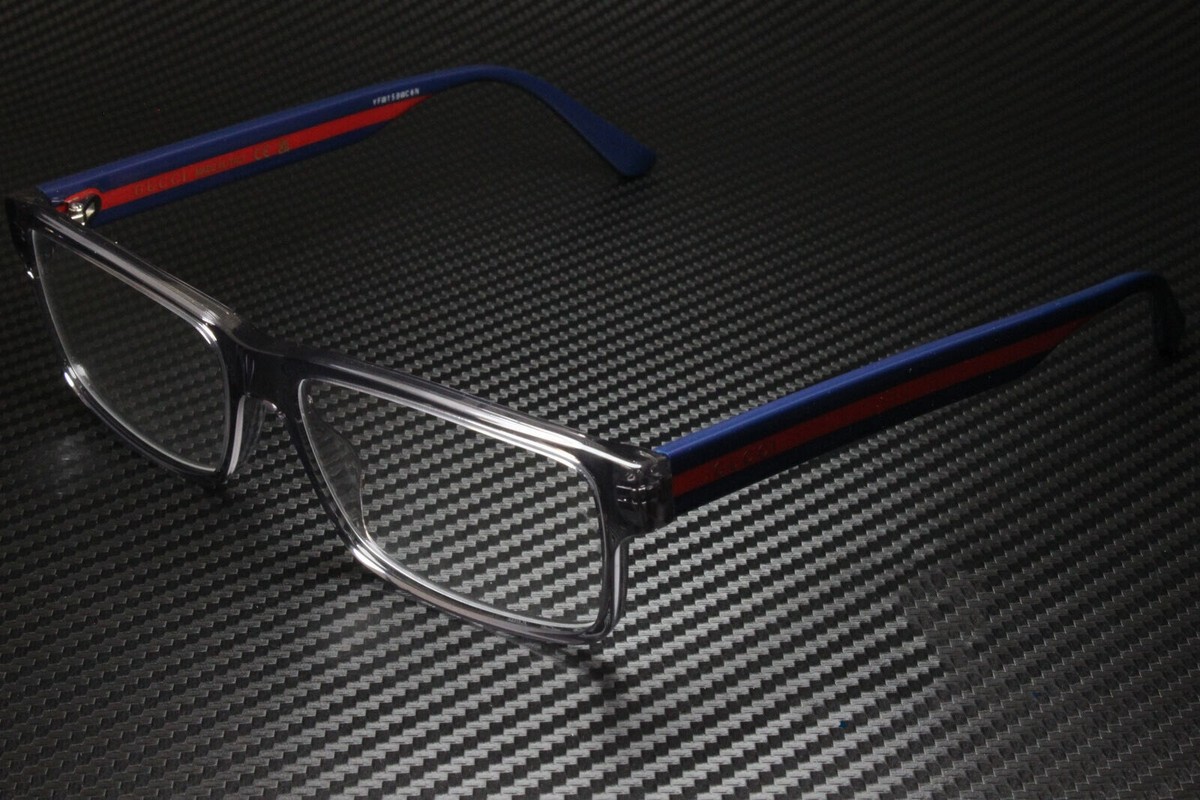 GUCCI GG0752O 003 Rectangle Square Grey Transparent Men's Eyeglasses 56mm GUCCI GG0752O 003 Rectangle Square Grey Transparent Men's Eyeglasses 56mm