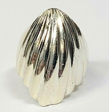 Sterling Silver Abstract Wave Shell Ring Size 7