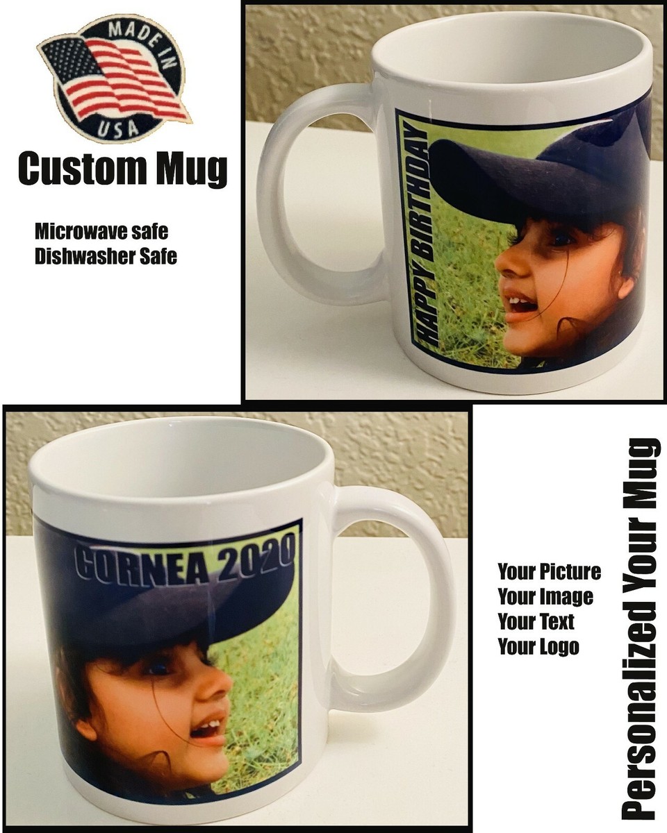 Coffee mug personalized Custom Photo Text Logo Name Printed Ceramic 11oz mug