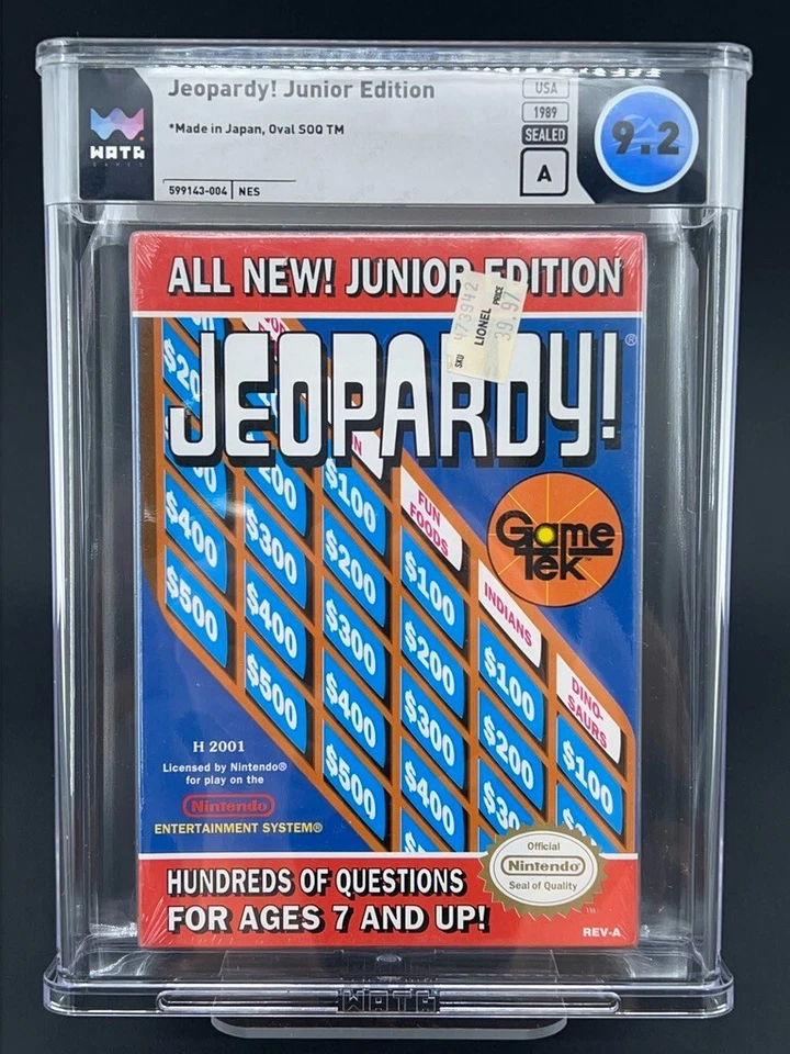 JEOPARDY! JUNIOR EDITION WATA Graded 9.2 A Sealed Nintendo NES Video Game - Image 2 of 4