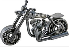 Handcrafted Metal Motorcycle Sculpture