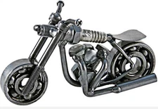 Small Motorcycle Hand Crafted Recycled Metal Art Sculpture Figurine  