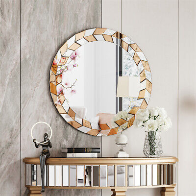 Round Wall Mirror Silver Bedroom Bathroom Living Room Decorative Accent  Mirrors 