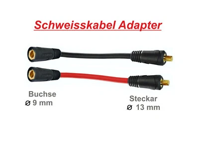 ELEFTHIKO Schweißkabel massekabel Adapter Dorn 9 & Dorn 13 & Buchse 9-13