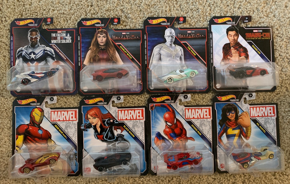Hot Wheels Character Cars Marvel Studios Complete Set of 8 by 