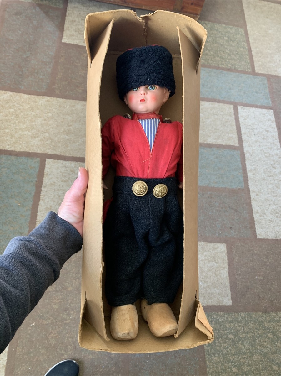 VTG ANTIQUE DUTCH BOY WALKING DOLL AUTHENTIC COMPOSITION & WOOD 18