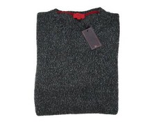 Isaia Napoli 1,950 NWT Gray Blue Melange 100 Cashmere Slim Crew-Neck Sweater M