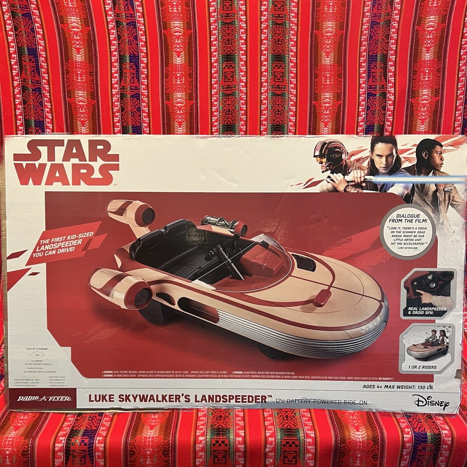 Star Wars Luke Skywalker Landspeeder Ride On Radio Flyer 12V Brand New Sealed