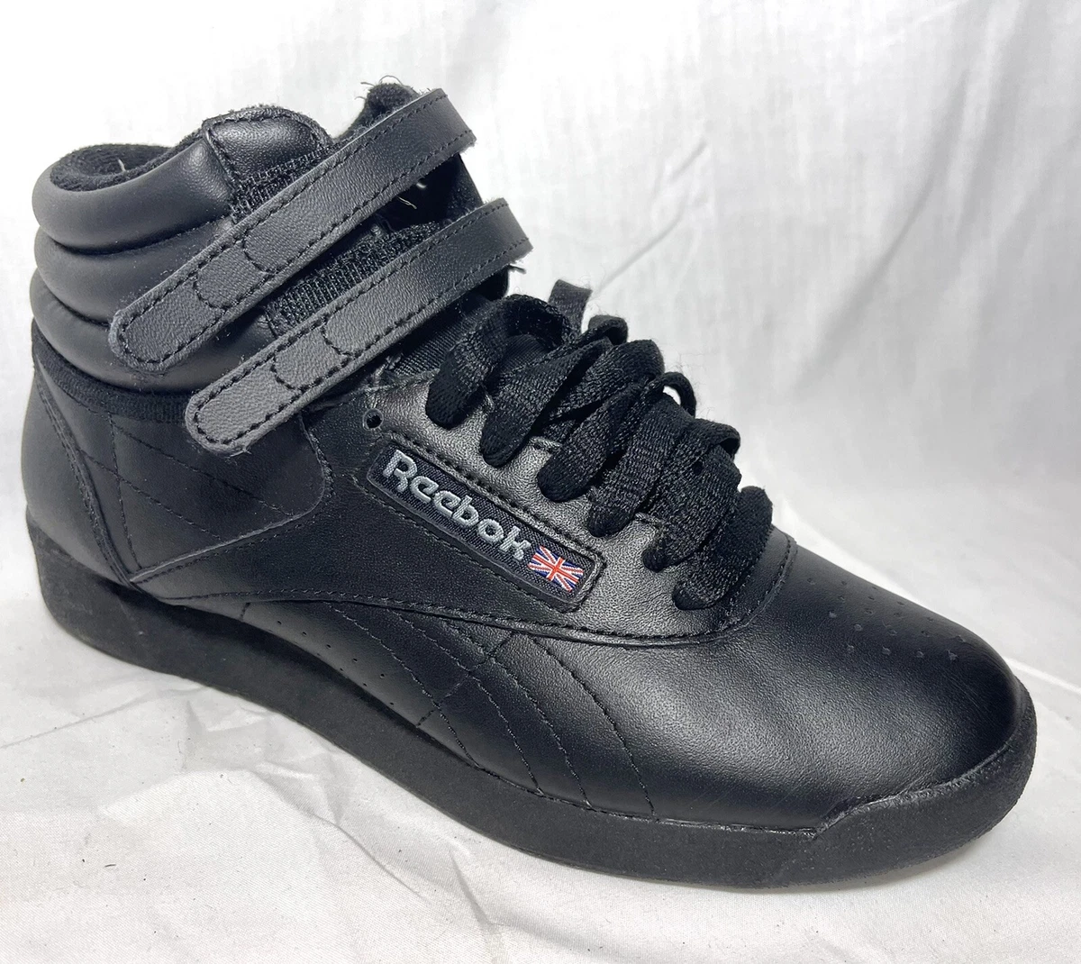 Reebok Freestyle Hi Black High Top Sneakers Shoes - Size 5.5 1/2 | eBay