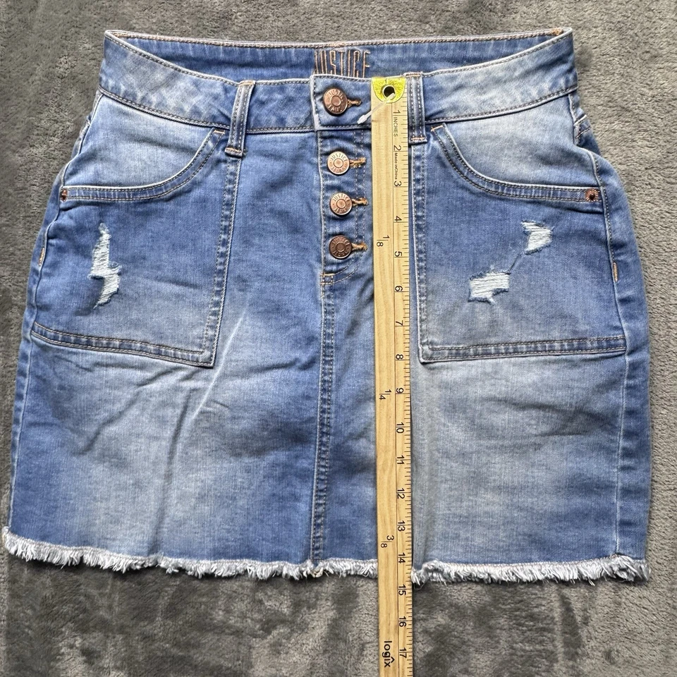 Pantalones cortos integrados Justice Girls de mezclilla elásticos falda con botones talla 16 Foto 4 de 4