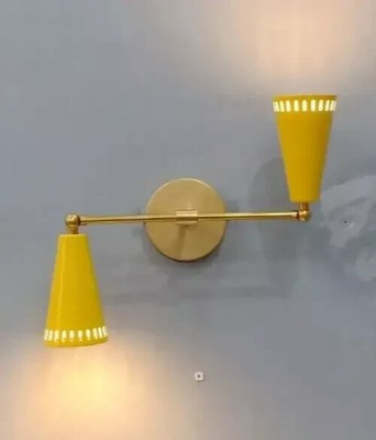 1950'S MID-CENTURY MODERN BRASS WALL SCONCE ITALIAN SPUTNIK WALL FIXTURE INDUS.