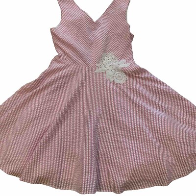 Rare Editions Girls Size 14 Pink And White Embroidery Dress | eBay