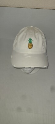 Pineapple Dad Hat Cap Adjustable Strapback White By KB Ethos