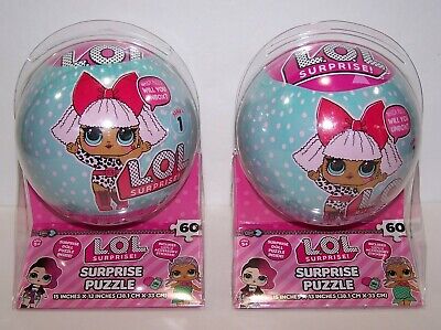 L.O.L. SURPRISE! 60 piece Puzzle Ball ~ Series 1~ LOT OF 2 ~ NEW