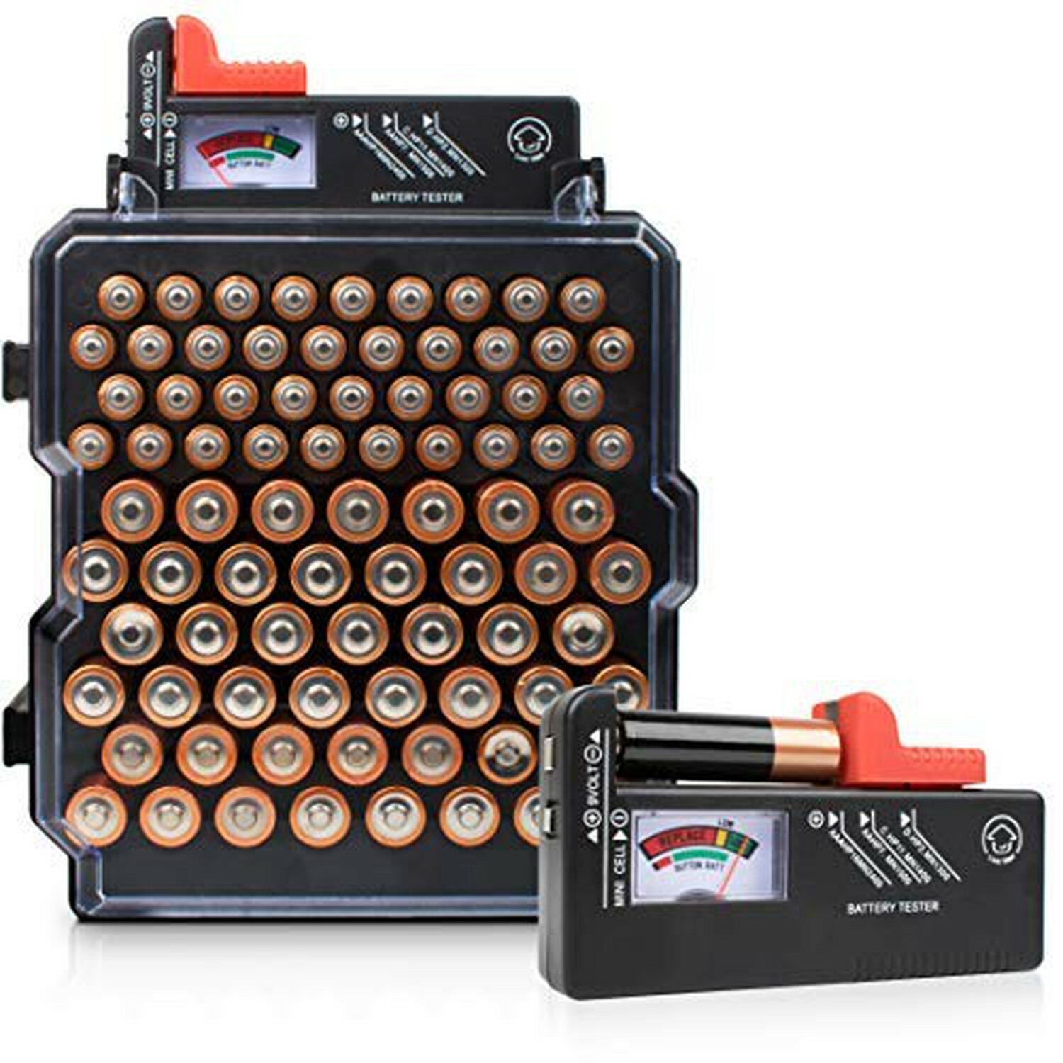 Volt Vault Battery Organizer Storage Case and Battery Tester – 83 Slot AA/AAA...