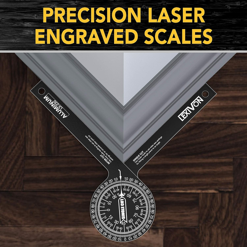 Aluminum Miter Saw Protractor | 7-Inch Rust Proof Angle Finder Featuring Precisi - Picture 3 of 12