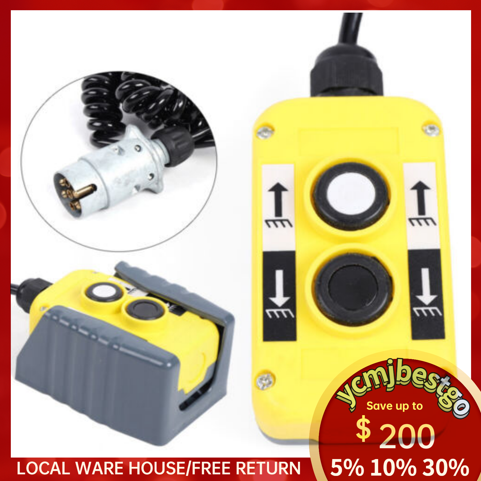 Dump Trailer Remote Control Switch 4 Wires Fit For Double-Acting Hydraulic Pump]