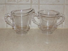 IMPERIAL GLASS CANDLEWICK 400/30 CREAM & SUGAR SET 